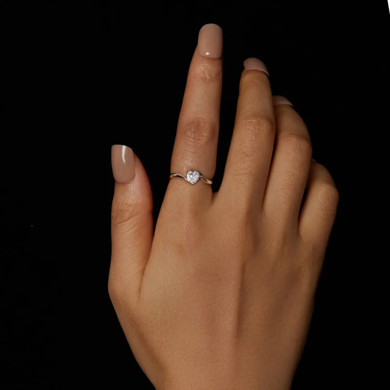 (imagine pentru) PANDORA Tip Exquisite Love Moissanite Inel (un certificat) - MSR047 - Vizualizare 5