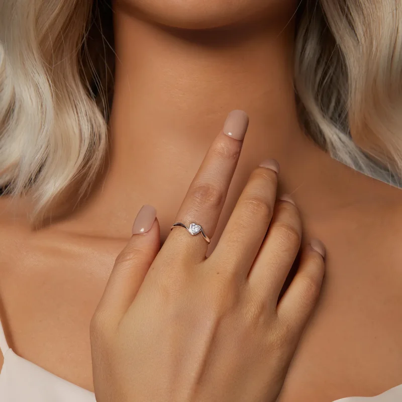 (imagine pentru) PANDORA Tip Exquisite Love Moissanite Inel (un certificat) - MSR047 - Vizualizare 6