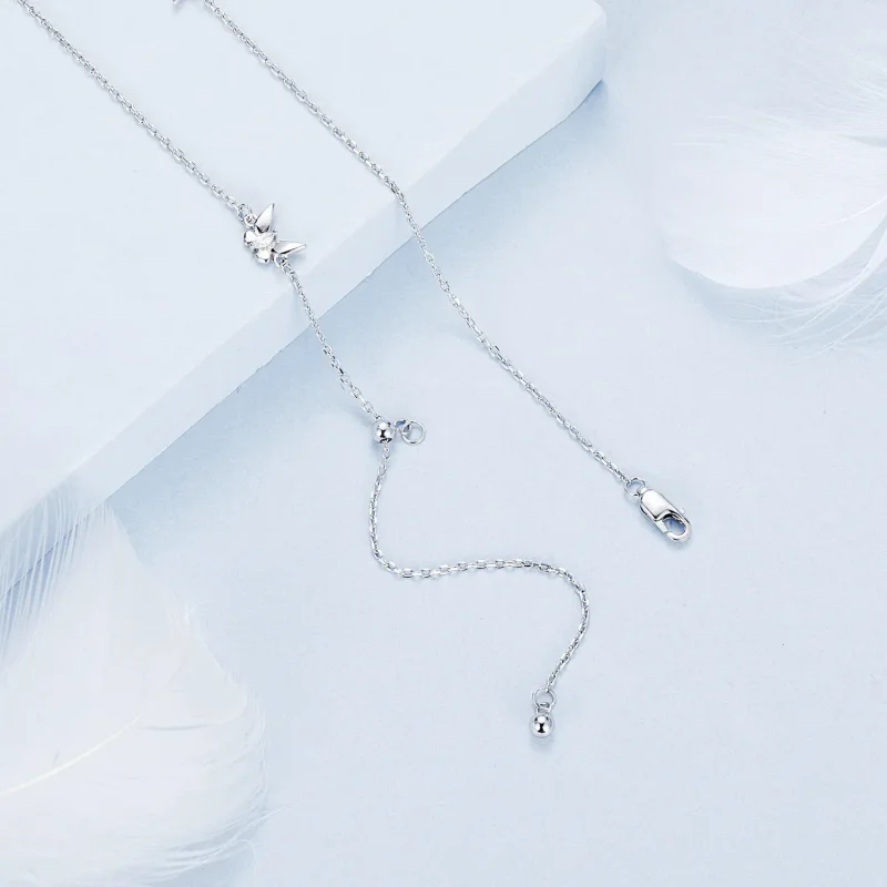 (imagine pentru) Lanț pentru claviculă cu fluture mic în stil PANDORA - BSN376 - Vizualizare 4