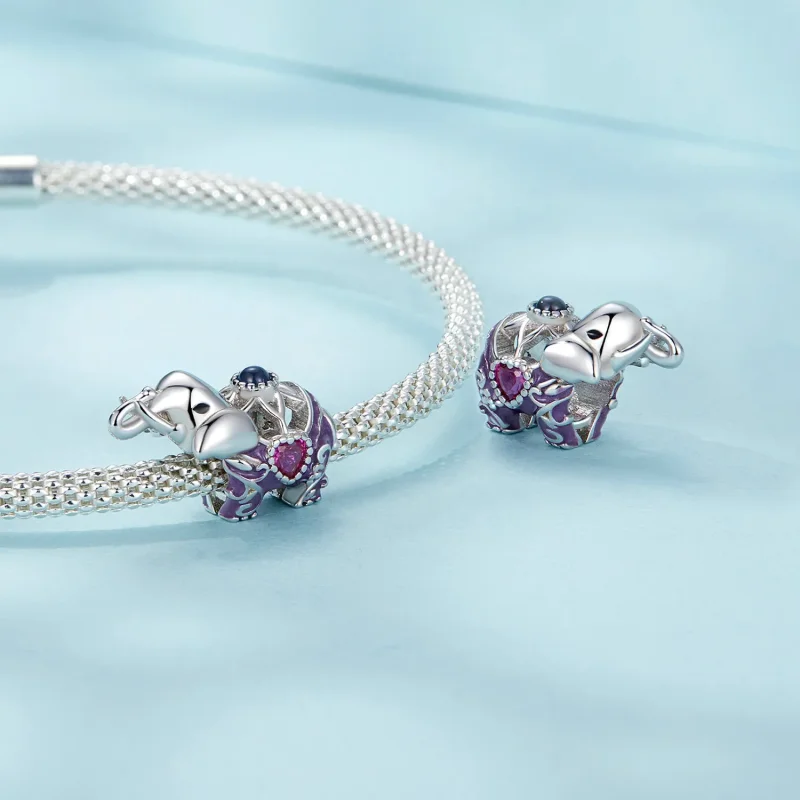 (imagine pentru) Margele din argint sterling gravate cu model de elefant in stil PANDORA - SCC275 - Vizualizare 4