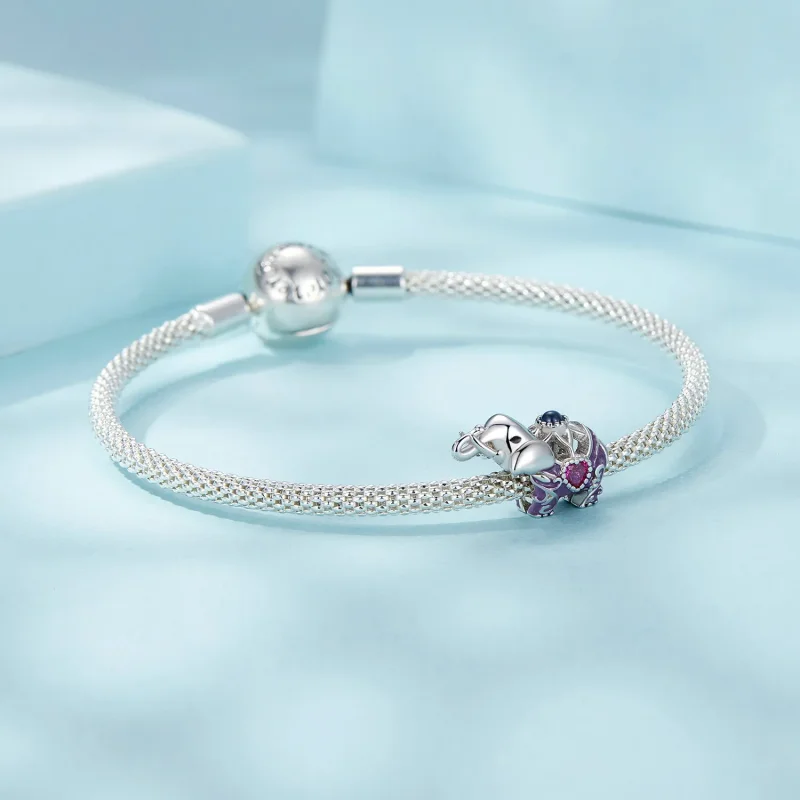 (imagine pentru) Margele din argint sterling gravate cu model de elefant in stil PANDORA - SCC275 - Vizualizare 5