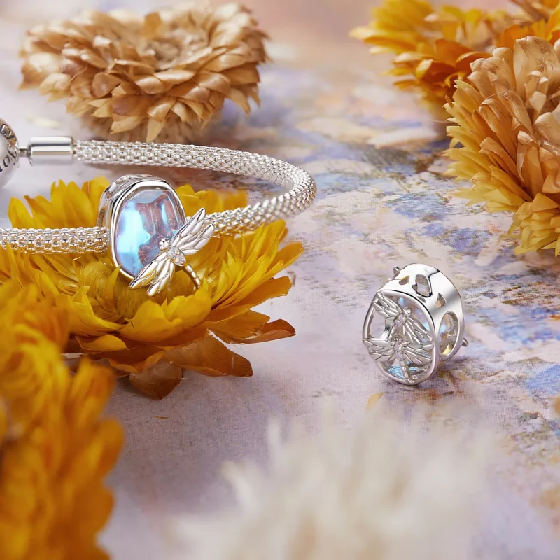 (imagine pentru) Margele Libelula Monet stil PANDORA - BSC987 - Vizualizare 4