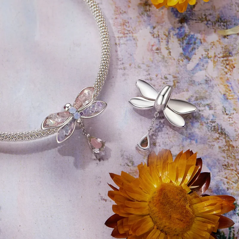(imagine pentru) Margele Libelula Monet stil PANDORA - BSC989 - Vizualizare 4