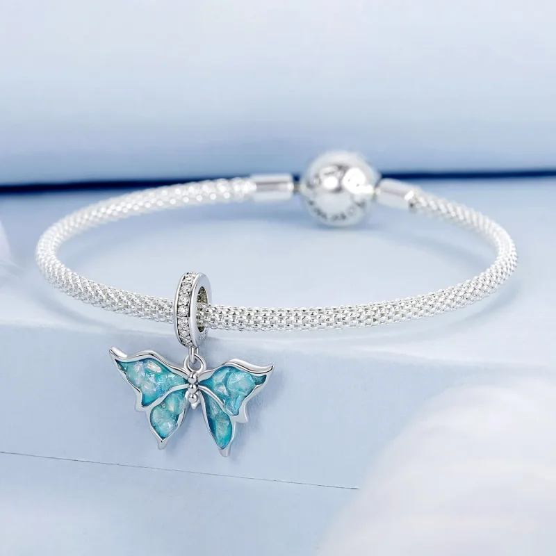 (imagine pentru) Pandantiv albastru Morpho stil PANDORA - BSC982 - Vizualizare 3