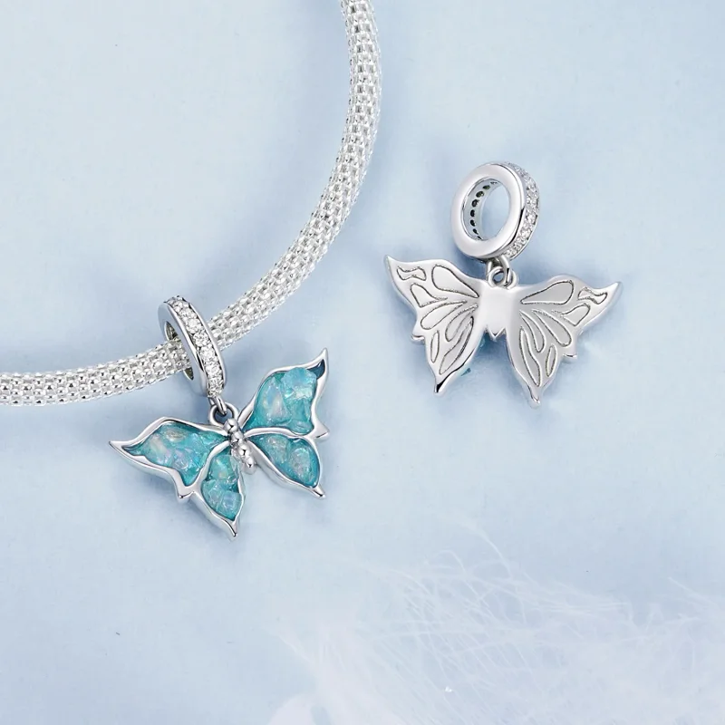 (imagine pentru) Pandantiv albastru Morpho stil PANDORA - BSC982 - Vizualizare 4