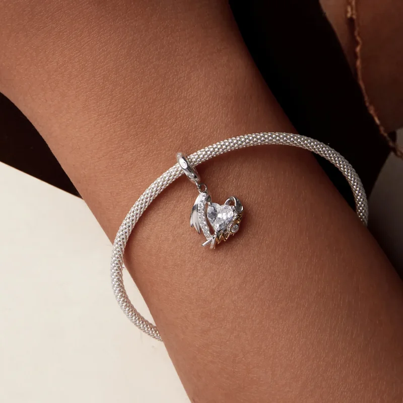(imagine pentru) Pandantiv cu aripi de dragoste în stil PANDORA - BSC1001 - Vizualizare 6