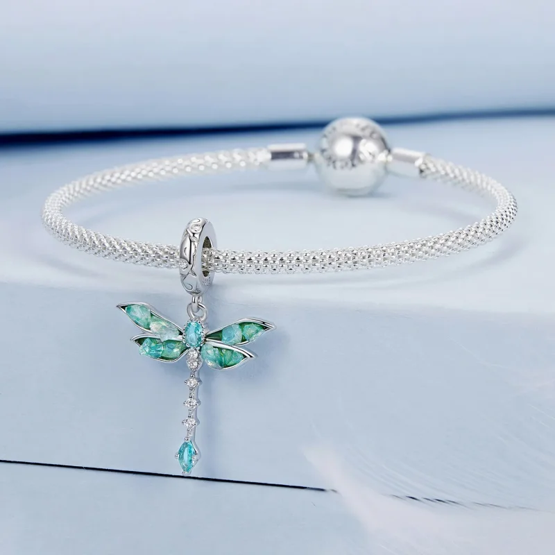 (imagine pentru) Pandantiv Libelula Verde Stil PANDORA - BSC983 - Vizualizare 3