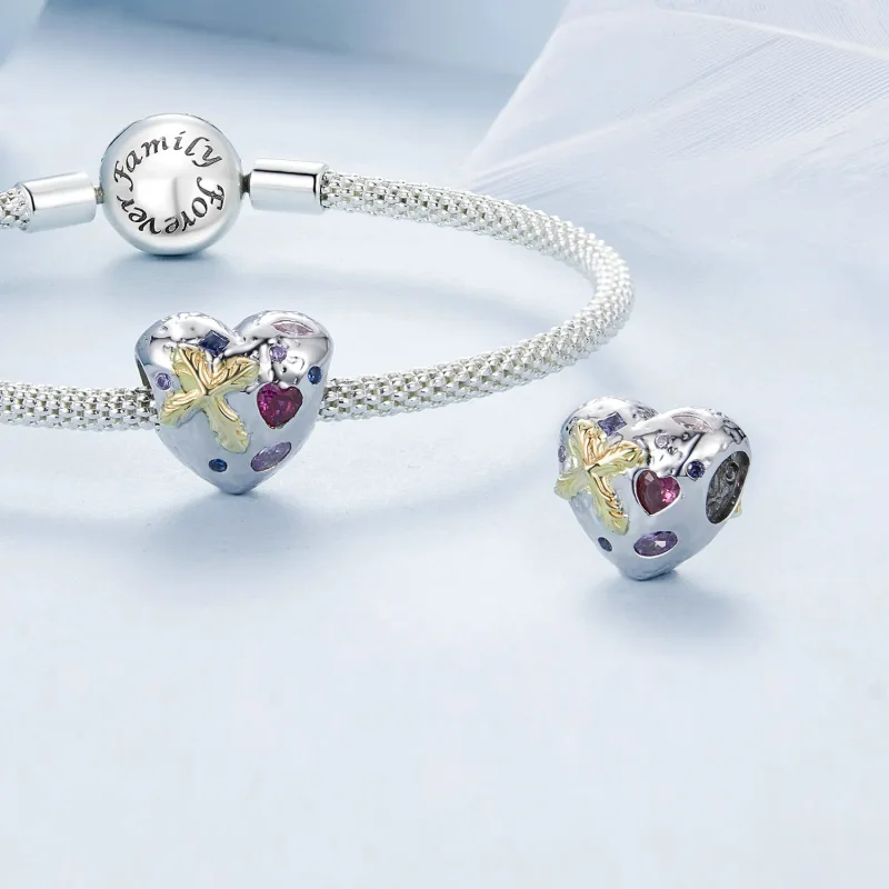 (imagine pentru) PANDORA Tip Vintage Cross Heart Charm - BSC1006 - Vizualizare 4