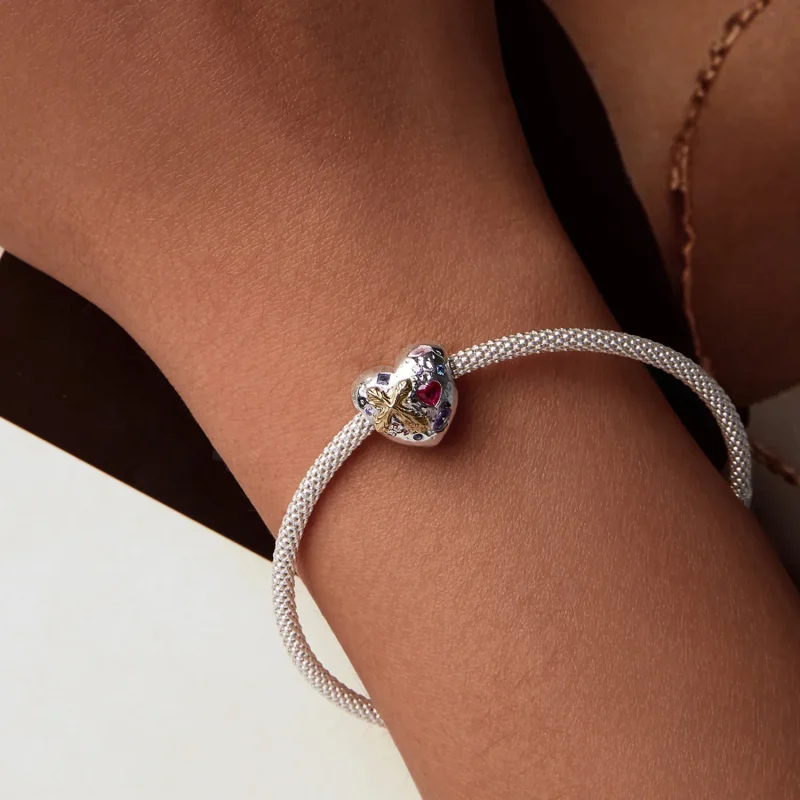 (imagine pentru) PANDORA Tip Vintage Cross Heart Charm - BSC1006 - Vizualizare 7