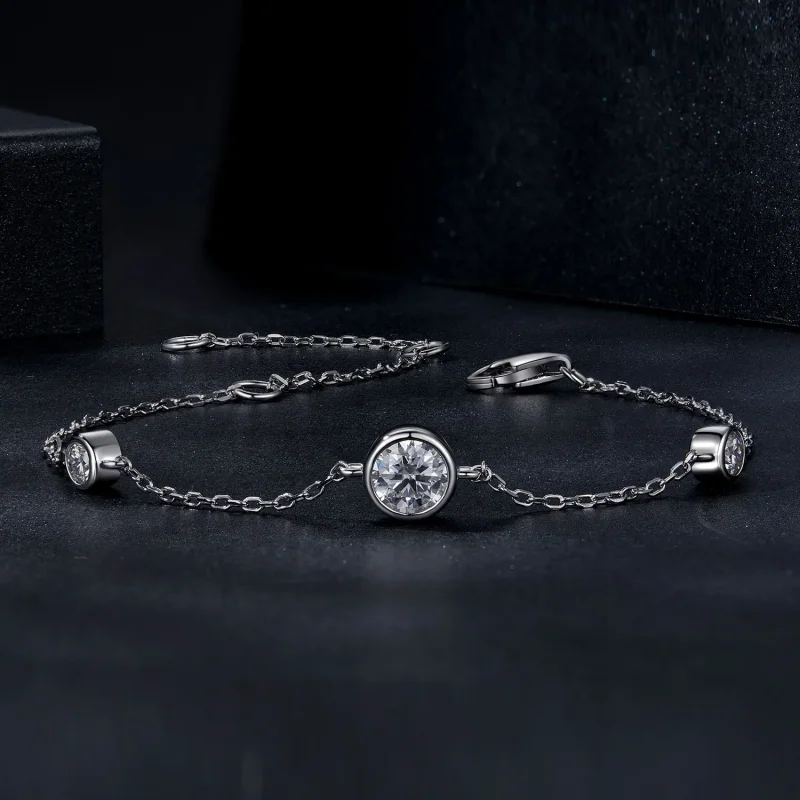 (imagine pentru) Brățară Moissanite Stelată Stil PANDORA (cu un certificat) - MSB018 - Vizualizare 3