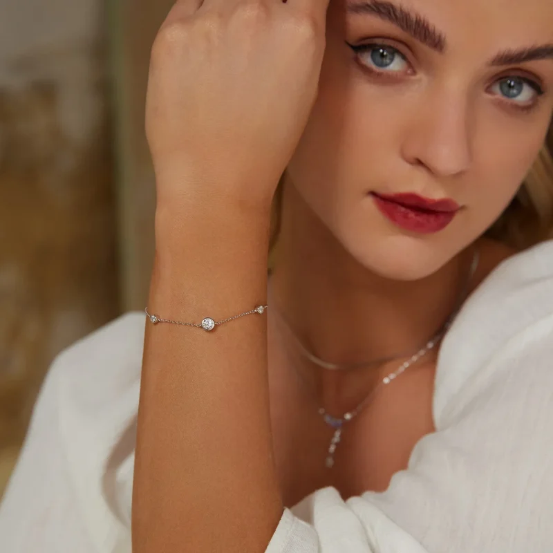 (imagine pentru) Brățară Moissanite Stelată Stil PANDORA (cu un certificat) - MSB018 - Vizualizare 6