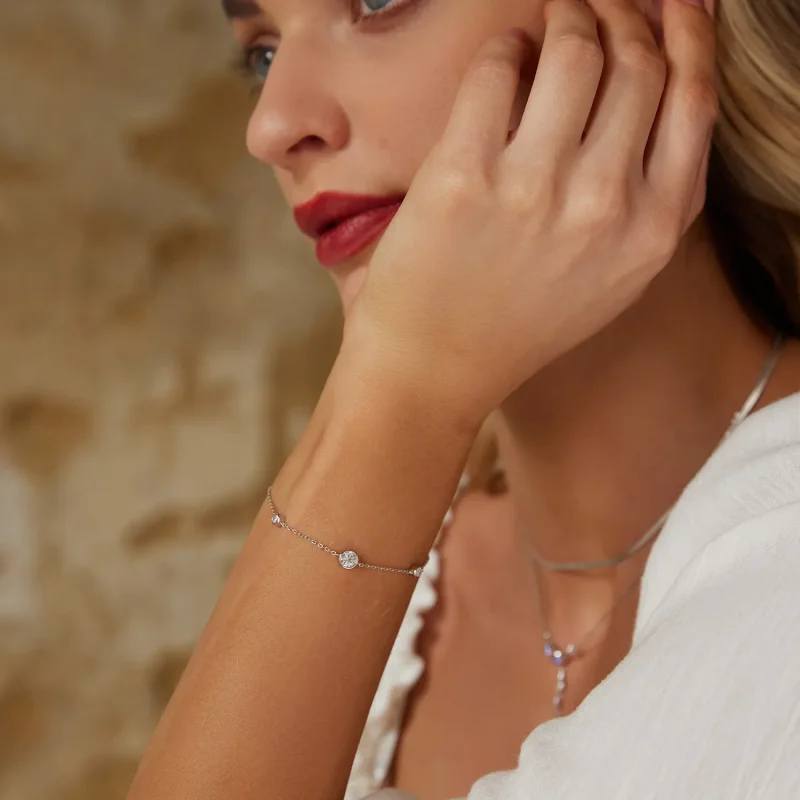 (imagine pentru) Brățară Moissanite Stelată Stil PANDORA (cu un certificat) - MSB018 - Vizualizare 7