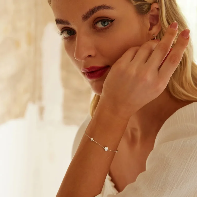 (imagine pentru) Brățară Moissanite Stelată Stil PANDORA (cu un certificat) - MSB018 - Vizualizare 8