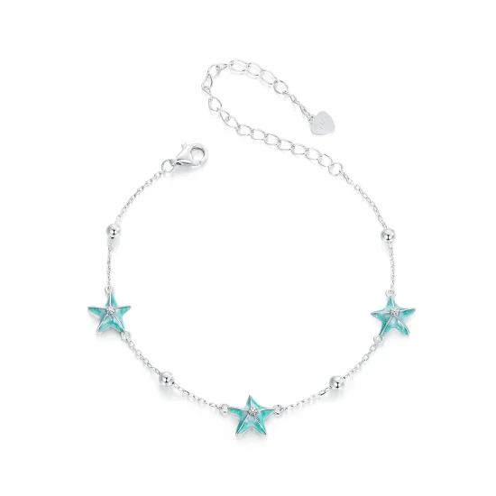 (imagine pentru) Brățară stil PANDORA Starfish Teal - SCB276