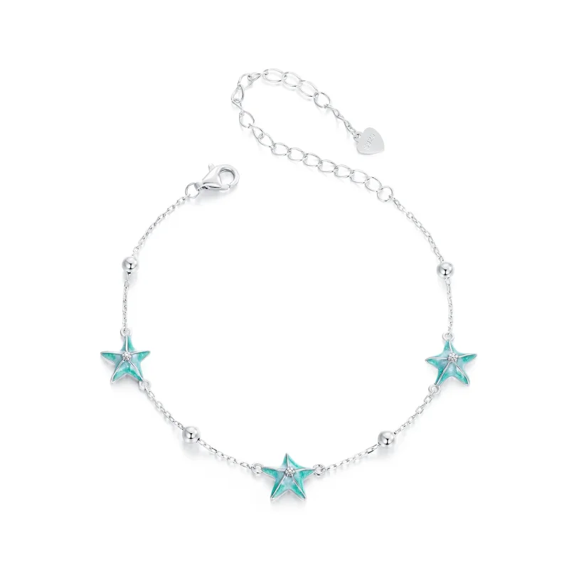 (imagine pentru) Brățară stil PANDORA Starfish Teal - SCB276