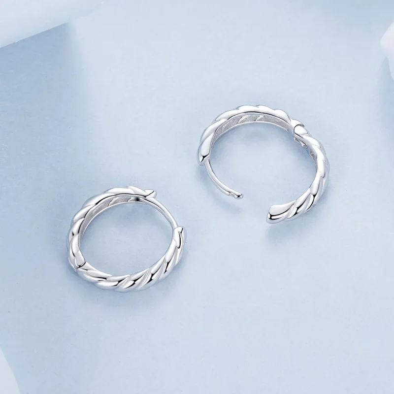 (imagine pentru) Cercei cu răsucire metalice stil PANDORA - BSE1024-M - Vizualizare 4