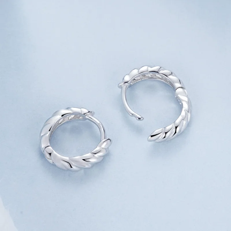 (imagine pentru) Cercei cu răsucire metalice stil PANDORA - BSE1024-S - Vizualizare 4