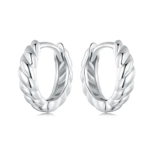 (imagine pentru) Cercei cu răsucire metalice stil PANDORA - BSE1024-S