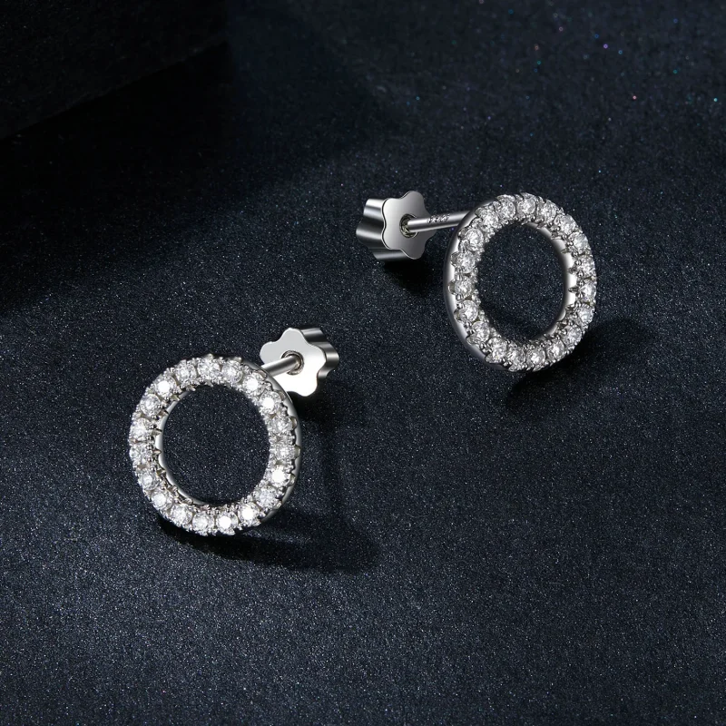 (imagine pentru) Cercei Moissanite Stil PANDORA Noapte înstelată 0,013ct (două certificate) - MSE - Vizualizare 3