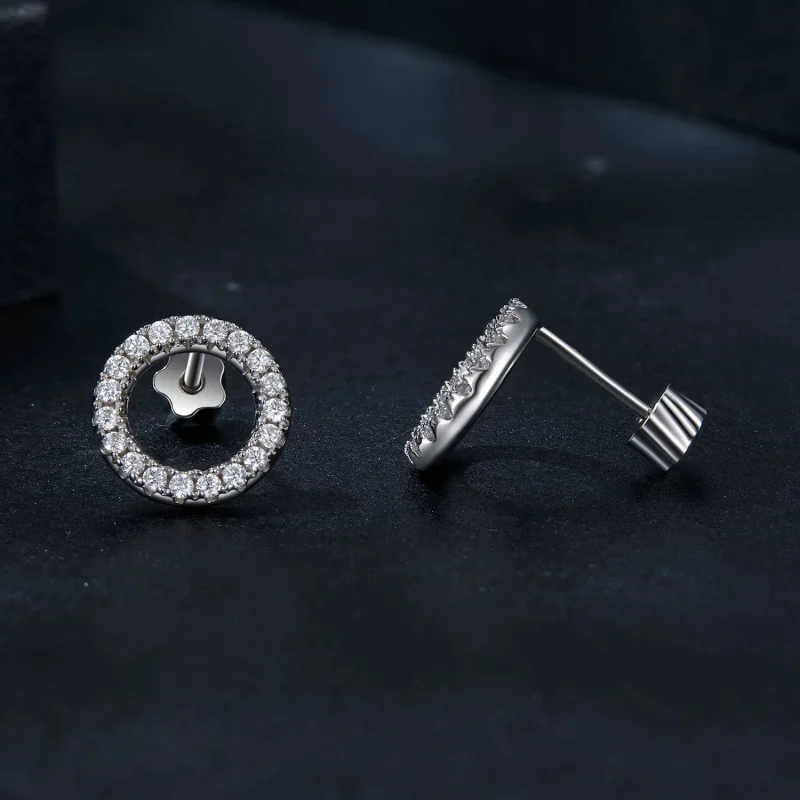 (imagine pentru) Cercei Moissanite Stil PANDORA Noapte înstelată 0,013ct (două certificate) - MSE - Vizualizare 4