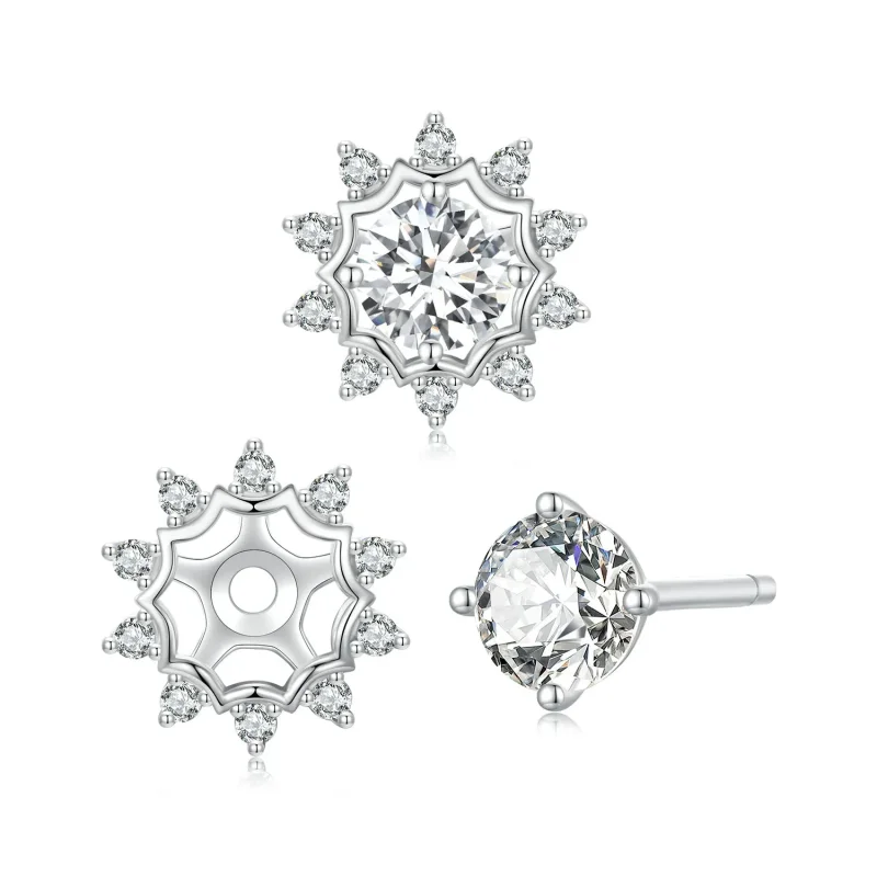 (imagine pentru) Cercei Moissanite Style Brilliant Beauty 0,5ct (două certificate) - MSE048 - Vizualizare 2