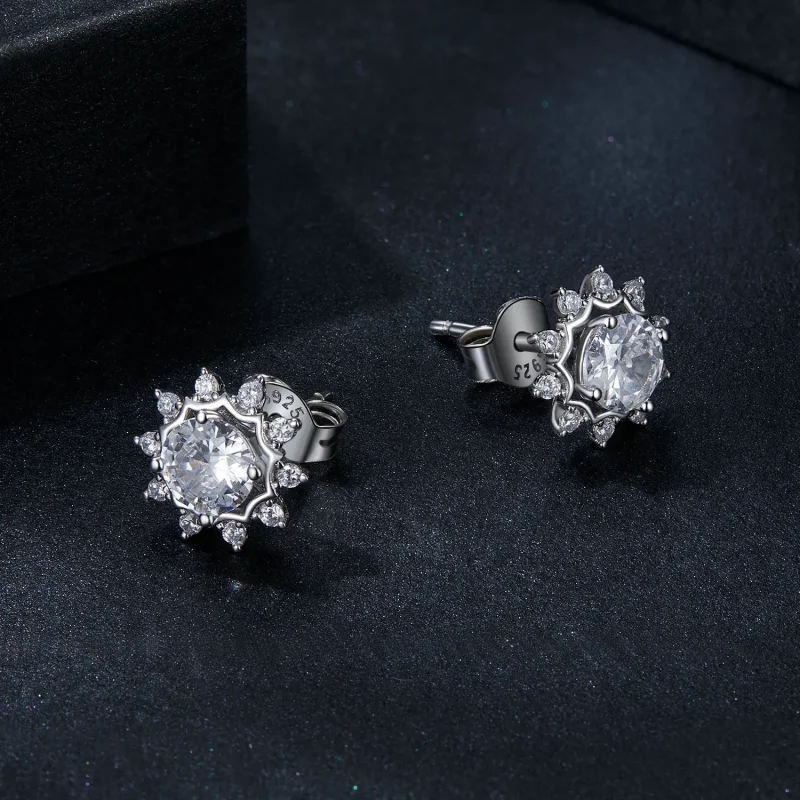 (imagine pentru) Cercei Moissanite Style Brilliant Beauty 0,5ct (două certificate) - MSE048 - Vizualizare 3