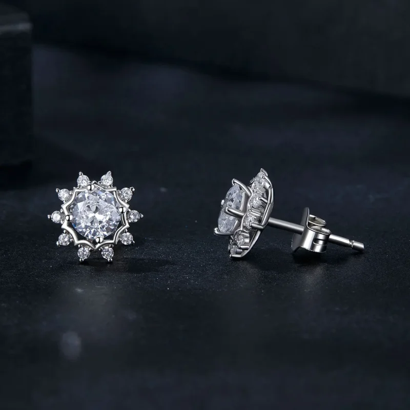 (imagine pentru) Cercei Moissanite Style Brilliant Beauty 0,5ct (două certificate) - MSE048 - Vizualizare 4