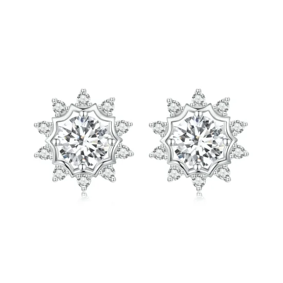 (imagine pentru) Cercei Moissanite Style Brilliant Beauty 0,5ct (două certificate) - MSE048