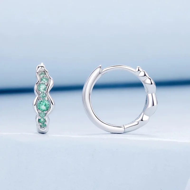 (imagine pentru) Cercei Green Wave Stil PANDORA - BSE1034 - Vizualizare 2