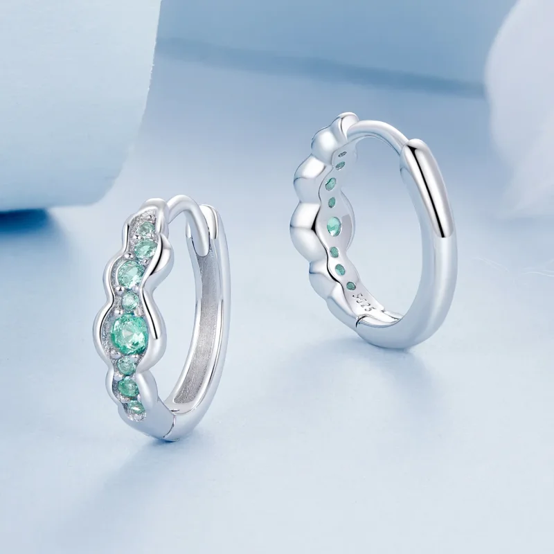(imagine pentru) Cercei Green Wave Stil PANDORA - BSE1034 - Vizualizare 3