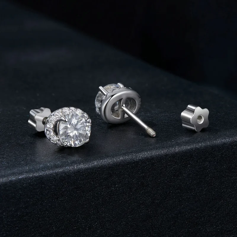 (imagine pentru) Cercei PANDORA Tip Starry Moissanite 0.5ct (două certificate) - MSE054 - Vizualizare 2