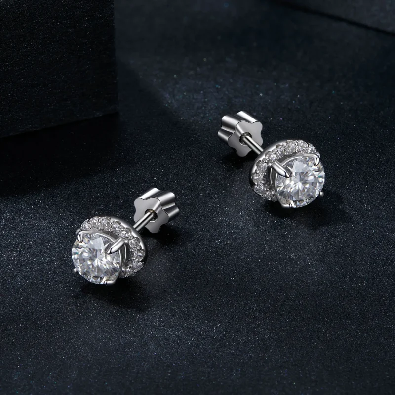 (imagine pentru) Cercei PANDORA Tip Starry Moissanite 0.5ct (două certificate) - MSE054 - Vizualizare 3