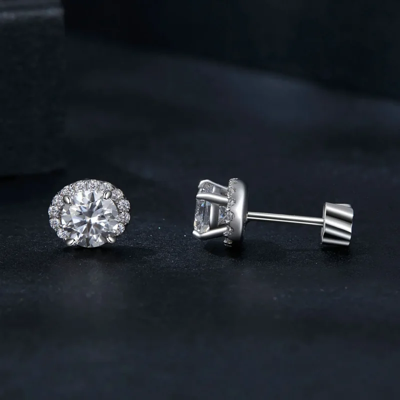 (imagine pentru) Cercei PANDORA Tip Starry Moissanite 0.5ct (două certificate) - MSE054 - Vizualizare 4