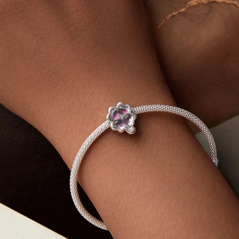 (imagine pentru) Charm PANDORA Tip Four Leaf Clover - SCC2780 - Vizualizare 7