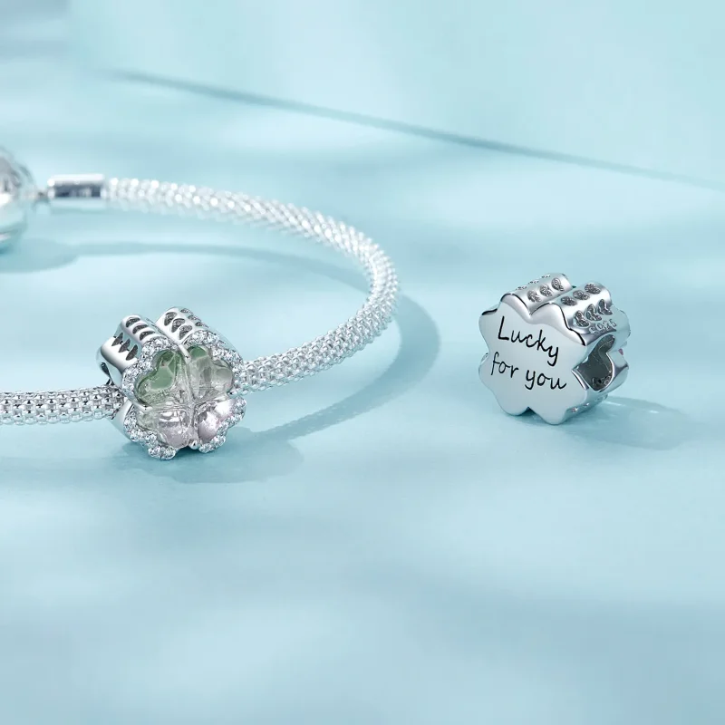 (imagine pentru) Charm PANDORA Tip Four Leaf Clover - SCC2803 - Vizualizare 4