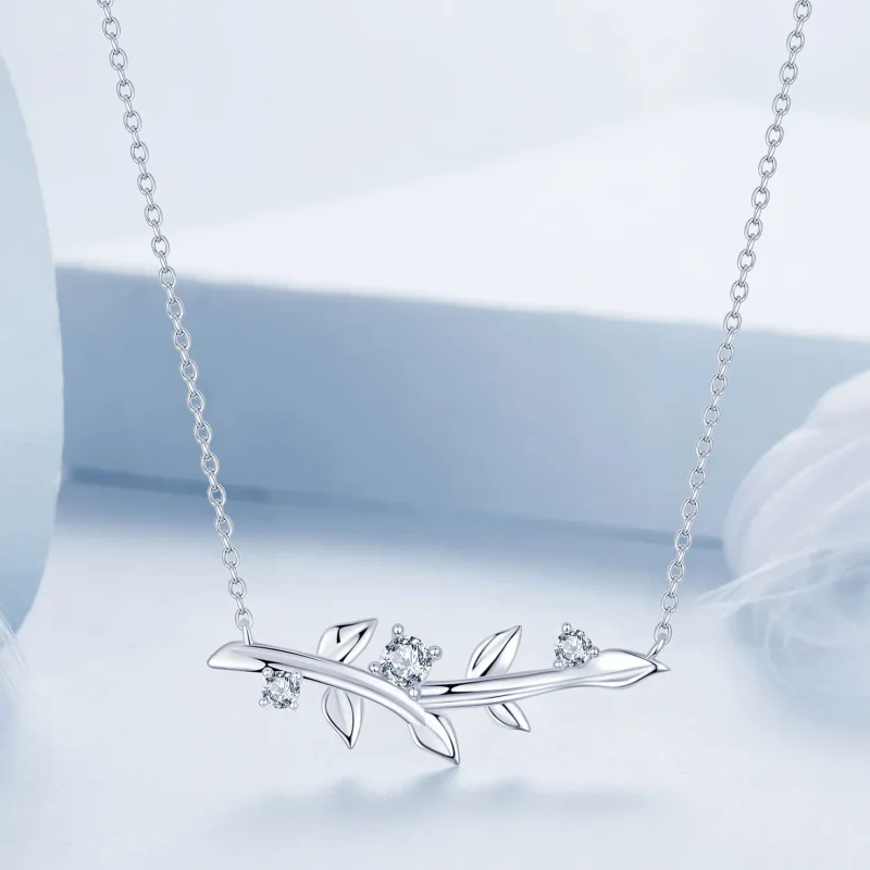 (imagine pentru) Colier Frunze Stil PANDORA - BSN391 - Vizualizare 3