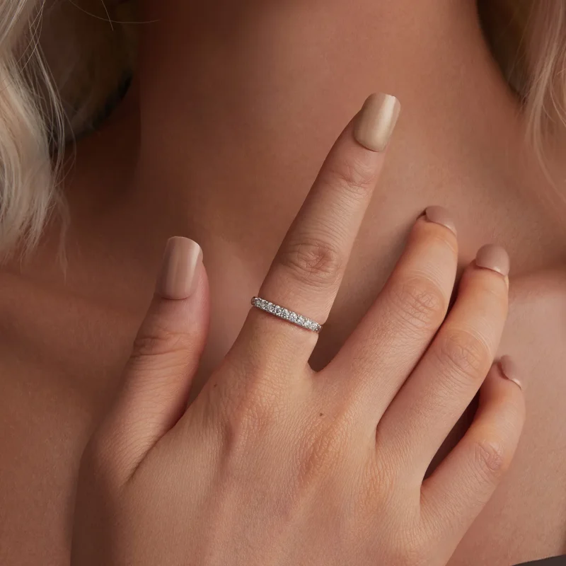 (imagine pentru) Inel texturat Moissanite Stil PANDORA (Un certificat) - MSR052 - Vizualizare 4