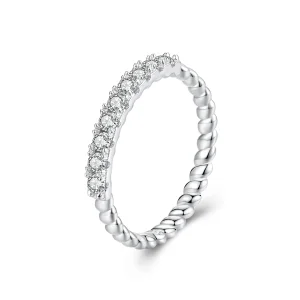 (imagine pentru) Inel texturat Moissanite Stil PANDORA (Un certificat) - MSR052