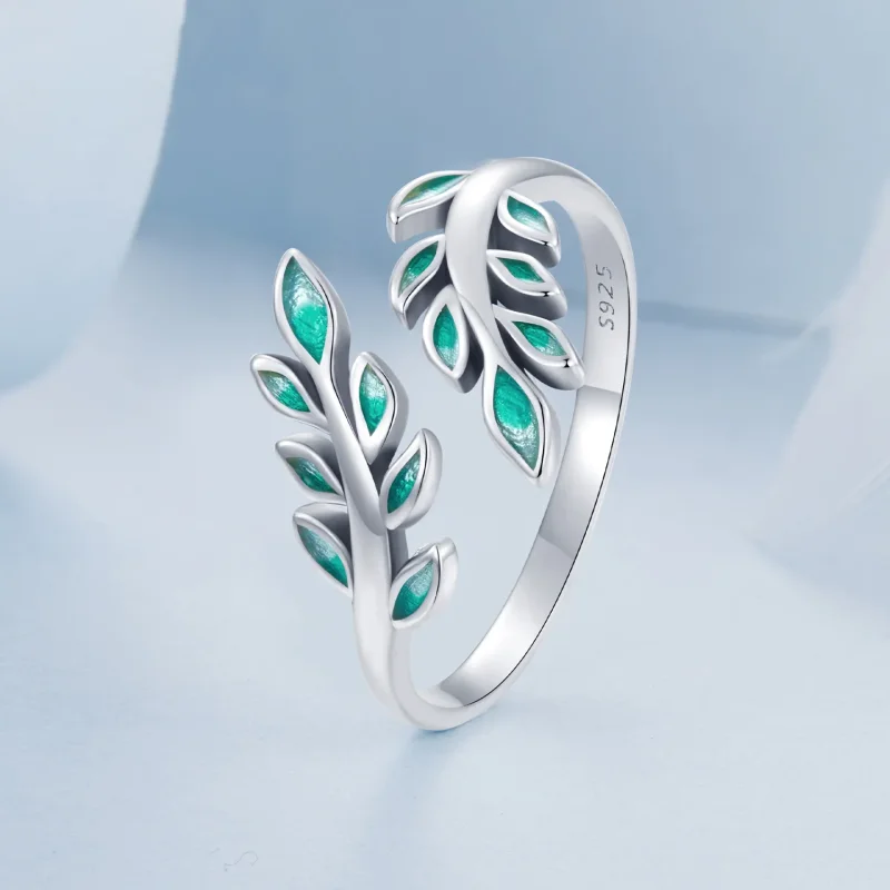 (imagine pentru) Inel deschis frunze stil PANDORA - BSR542-E - Vizualizare 2