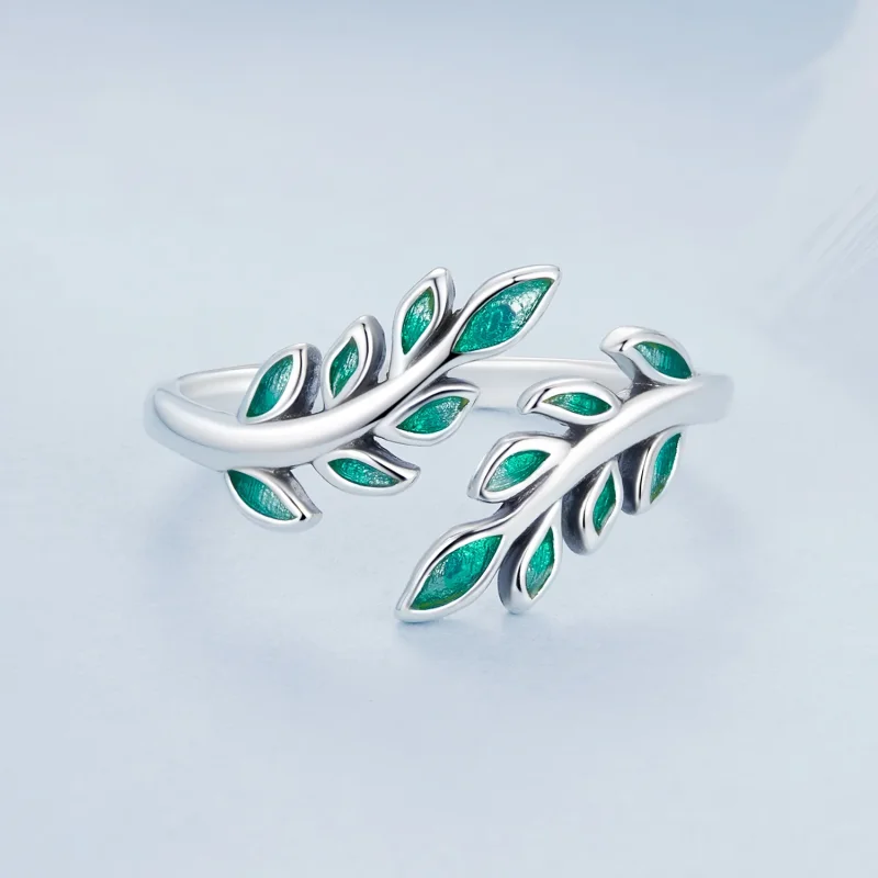 (imagine pentru) Inel deschis frunze stil PANDORA - BSR542-E - Vizualizare 4