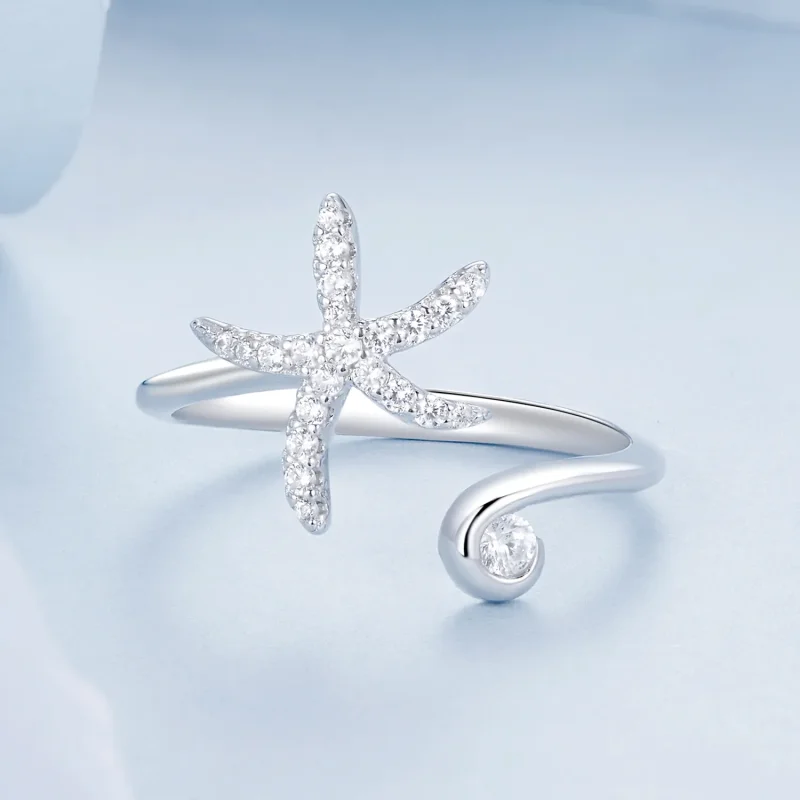 (imagine pentru) Inel deschis stil PANDORA Starfish - BSR560-E - Vizualizare 3