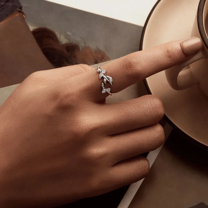 (imagine pentru) Inel Frunze Stil PANDORA - BSR562-E - Vizualizare 5