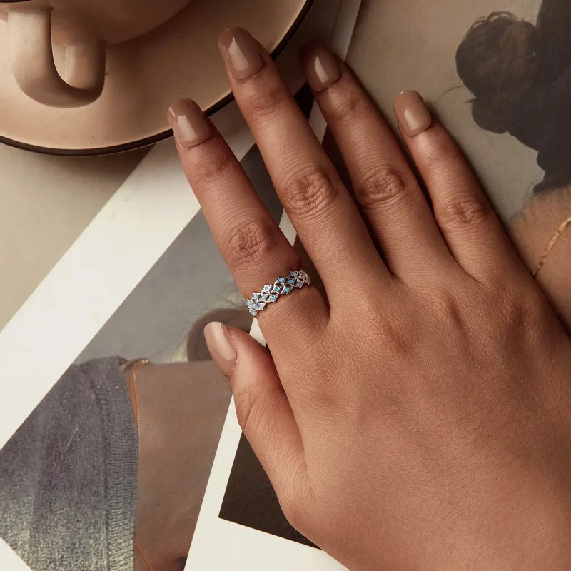 (imagine pentru) Inel turcoaz stil PANDORA - BSR556 - Vizualizare 4