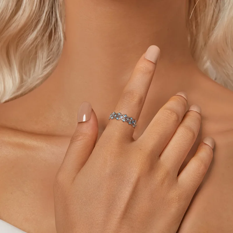 (imagine pentru) Inel turcoaz stil PANDORA - BSR556 - Vizualizare 6