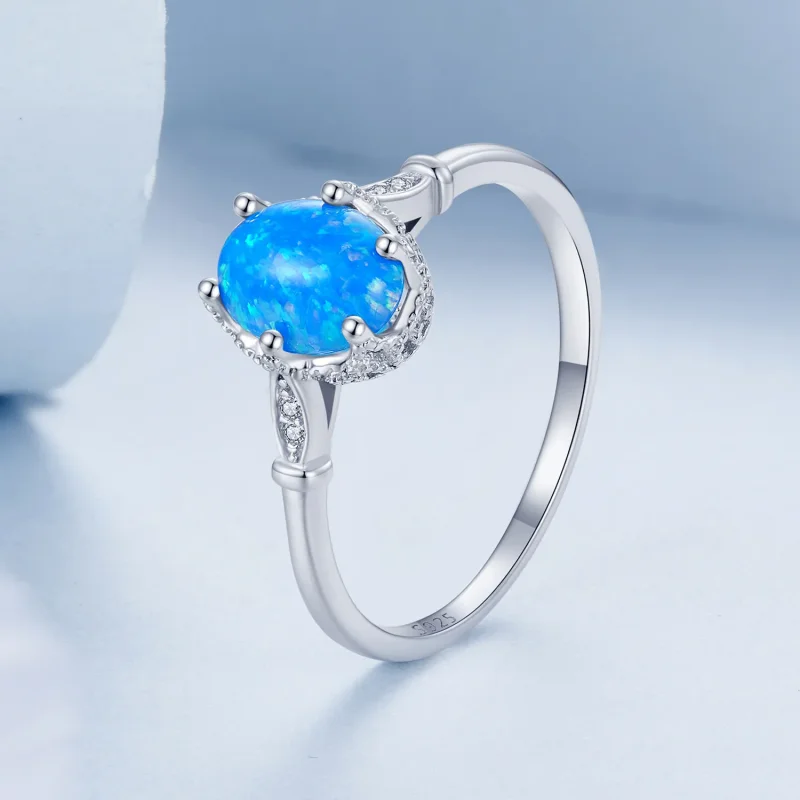 (imagine pentru) Inel Coroana Stil PANDORA Blue Opal - BSR564 - Vizualizare 2