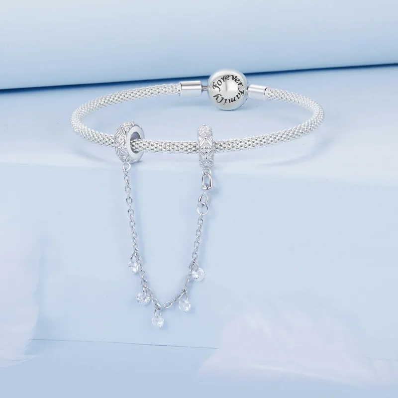 (imagine pentru) Lanț de siguranță din silicon în relief stil PANDORA - BSC1012 - Vizualizare 3