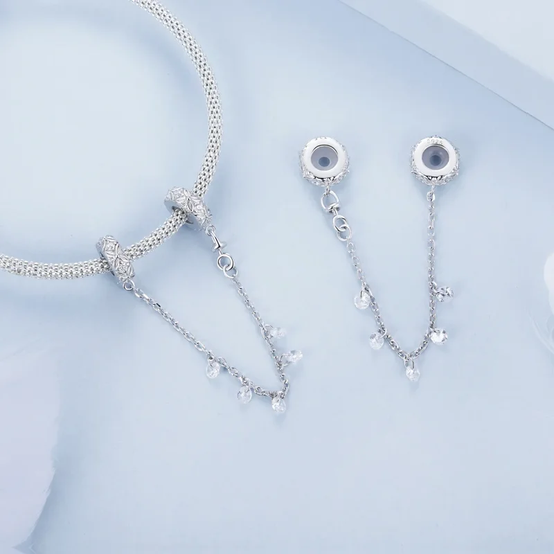 (imagine pentru) Lanț de siguranță din silicon în relief stil PANDORA - BSC1012 - Vizualizare 4