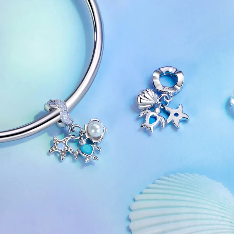 (imagine pentru) Pandantiv Blue Ocean în stil PANDORA - BSC992 - Vizualizare 4