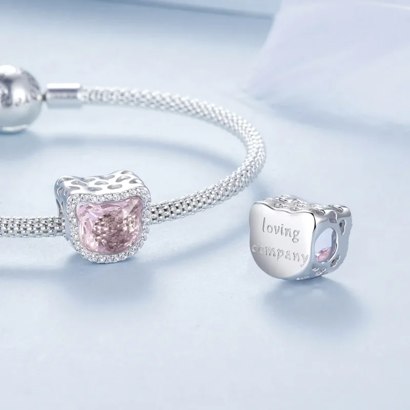(imagine pentru) Charm PANDORA Tip Pink Cat - BSC1020 - Vizualizare 4