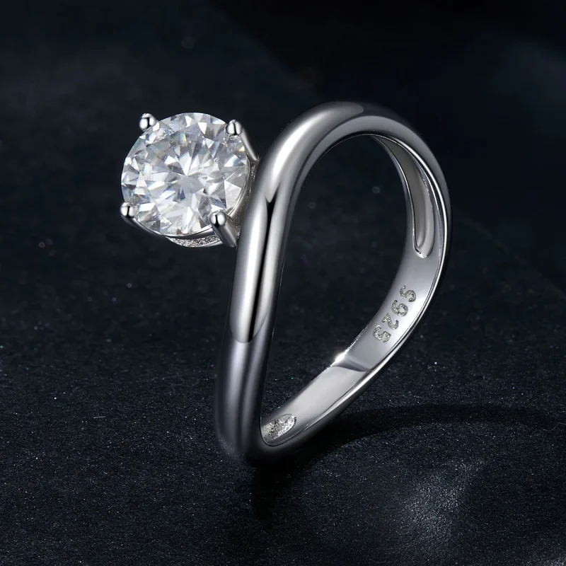 (imagine pentru) PANDORA Tip Simple 1ct Inel moissanit (cu un certificat) - MSR050 - Vizualizare 2